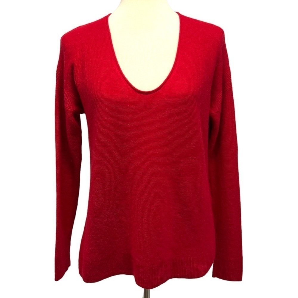 Madewell Kimball Red Merino Wool Alpaca Blend Scoop Neck Sweater Medium - Picture 3 of 9